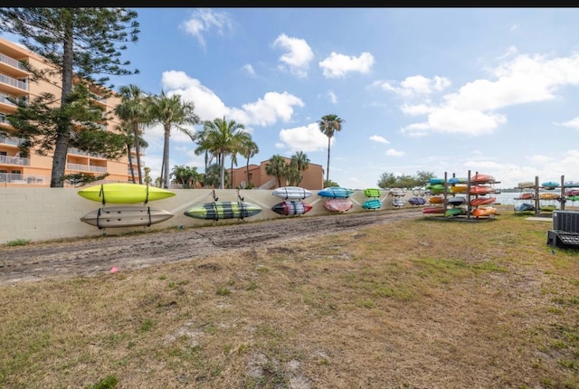 view of play area with a yard