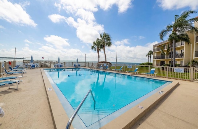 view of pool featuring a patio