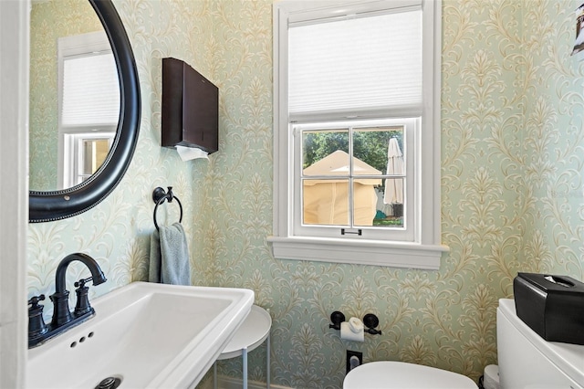 bathroom featuring sink and toilet