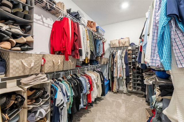 spacious closet with carpet floors