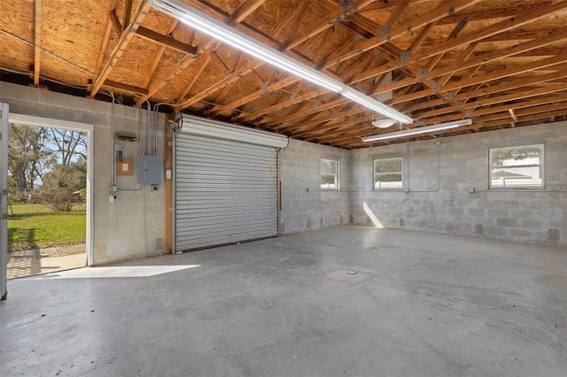 garage featuring electric panel