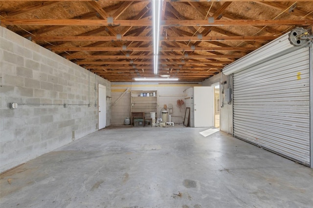 garage with electric panel