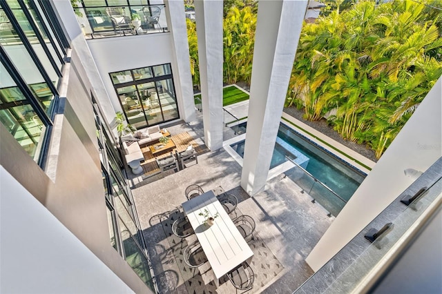 view of pool featuring an outdoor hangout area and a patio area