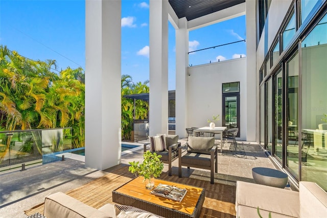 view of patio featuring an outdoor hangout area