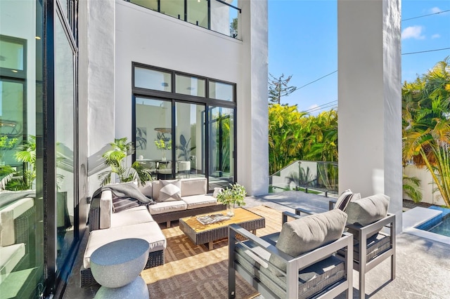 view of patio / terrace with an outdoor hangout area