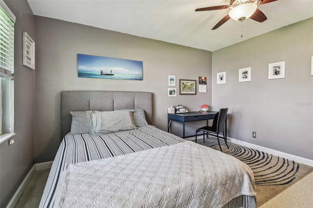 bedroom featuring ceiling fan