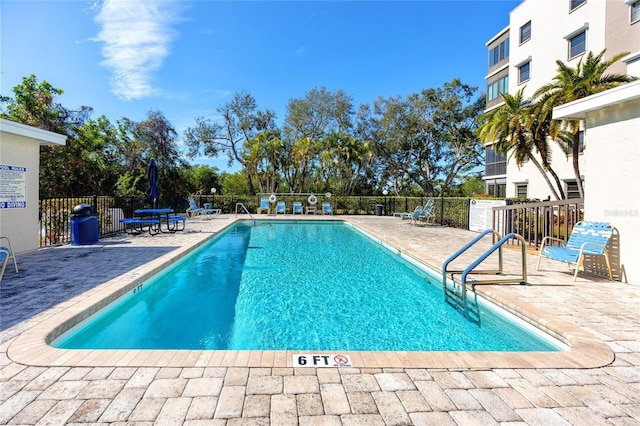 view of pool featuring a patio area