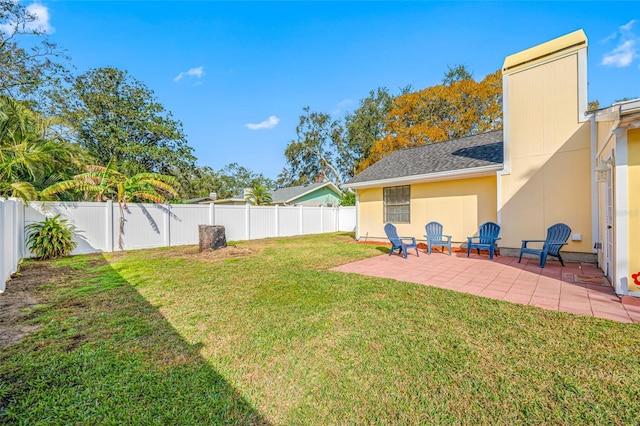 view of yard with a patio area