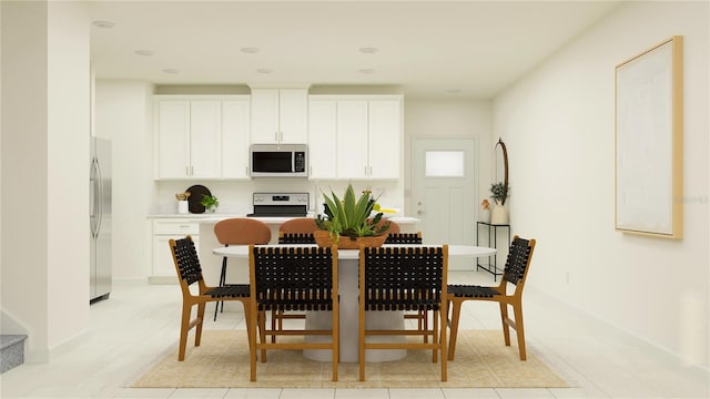 view of tiled dining area