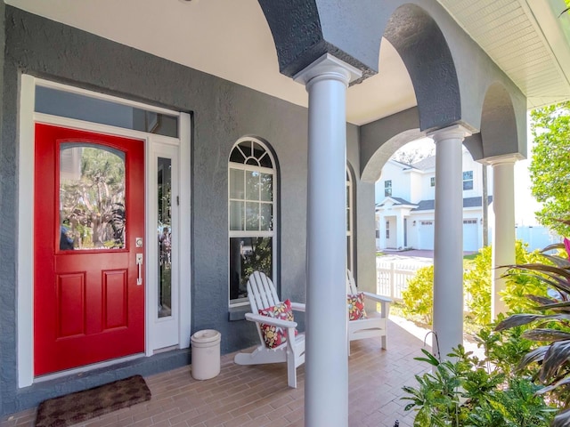 property entrance with a porch