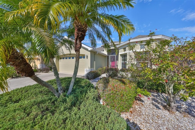 view of front of house with a garage