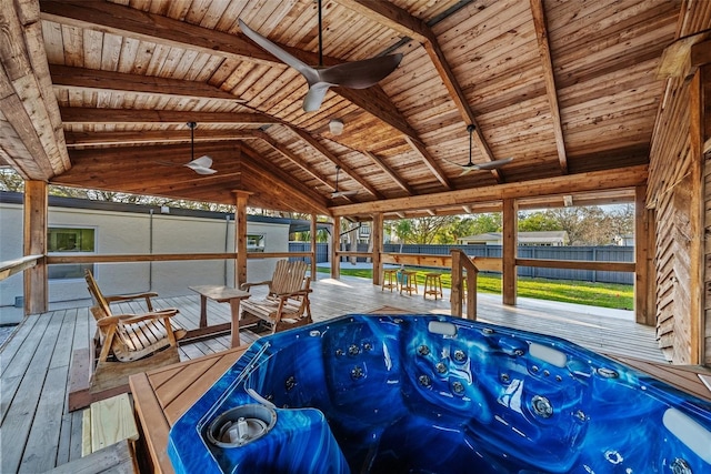 exterior space featuring fence private yard and a wooden deck