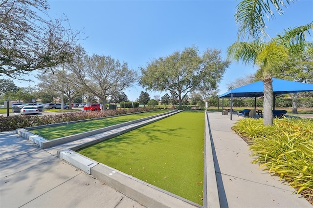 view of community with a gazebo