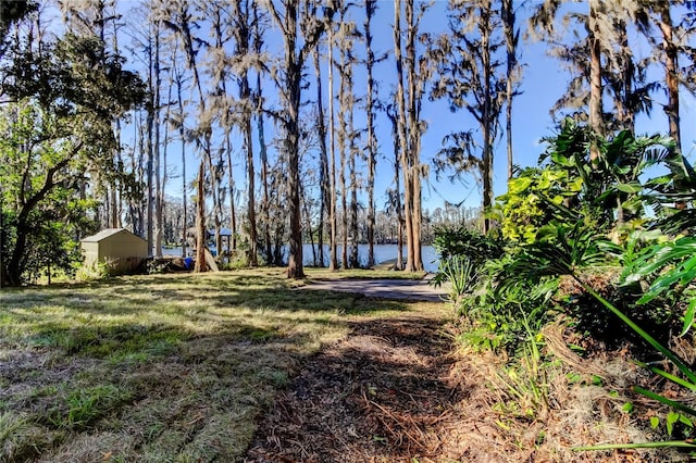 view of yard featuring a water view