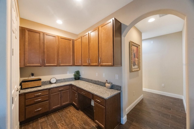 kitchen with light stone counters