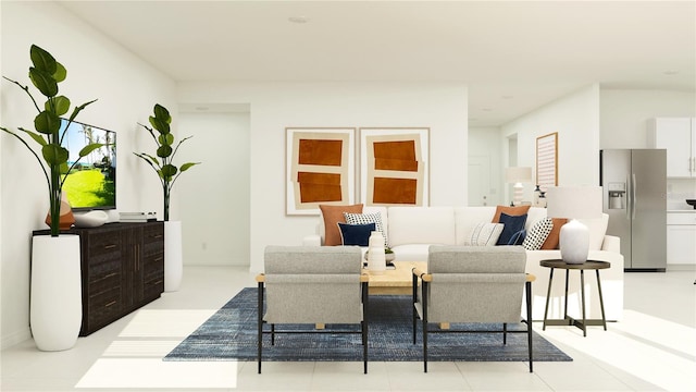 view of tiled living room