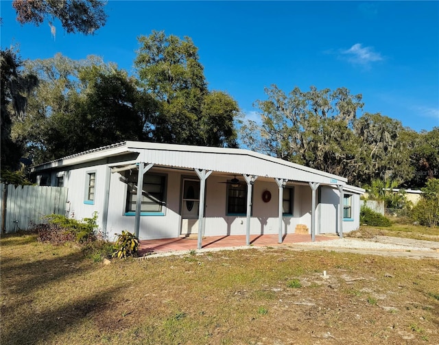 view of front of home with a front yard