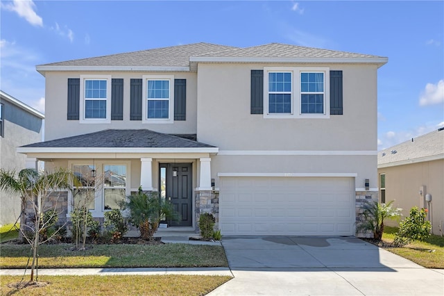 view of front facade with a garage