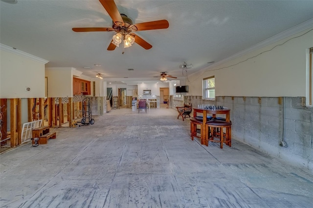 unfurnished dining area featuring crown molding