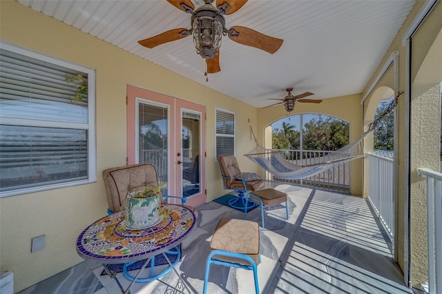 exterior space featuring french doors