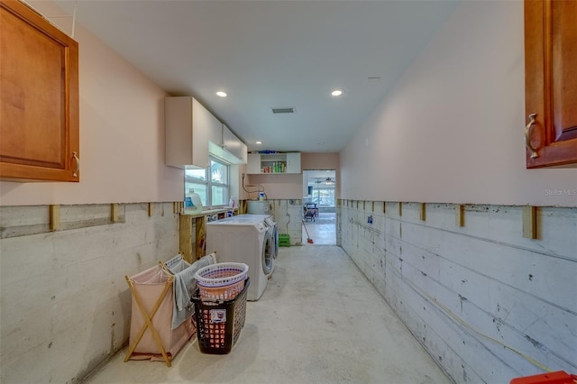 interior space featuring washing machine and clothes dryer