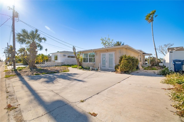 view of front of home with french doors