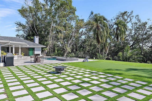 view of yard featuring a patio area