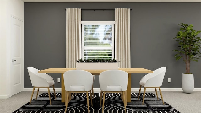 dining room with carpet floors