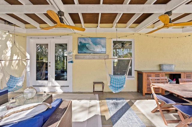 view of patio with ceiling fan