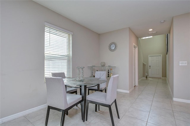 view of tiled dining area