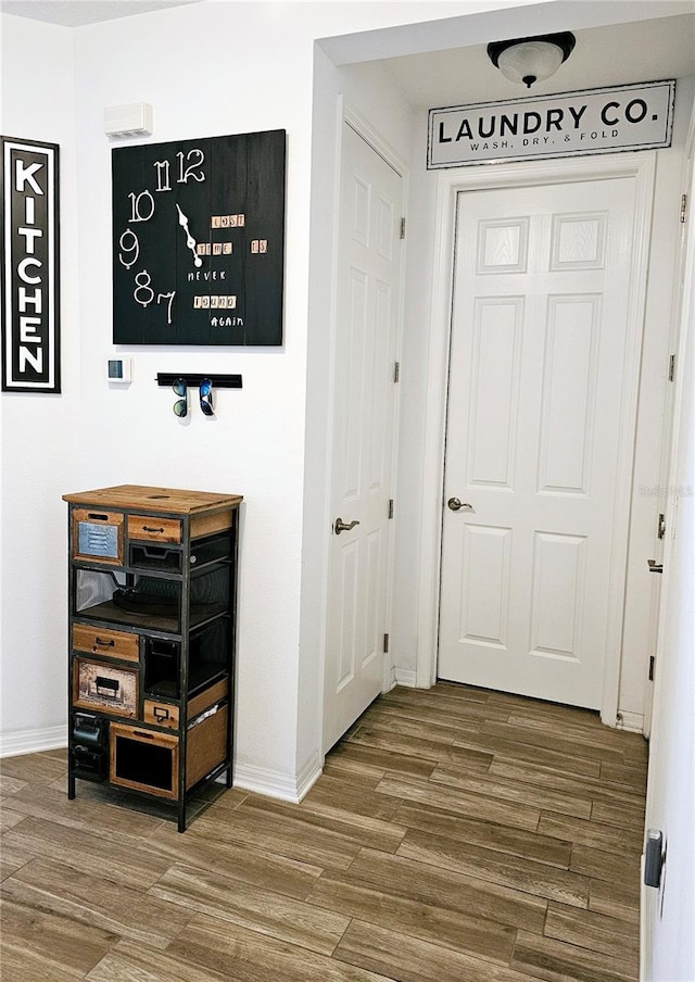 hall featuring hardwood / wood-style floors