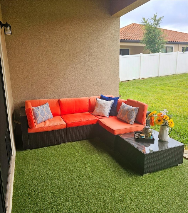 view of patio featuring outdoor lounge area