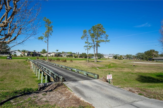 view of road featuring a residential view