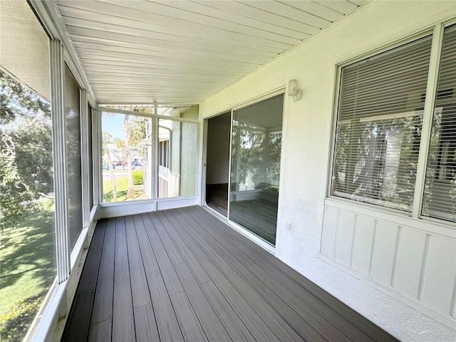 view of unfurnished sunroom