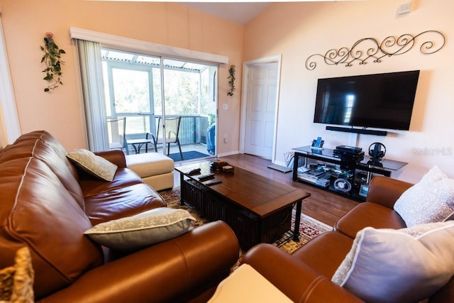 living room featuring hardwood / wood-style flooring