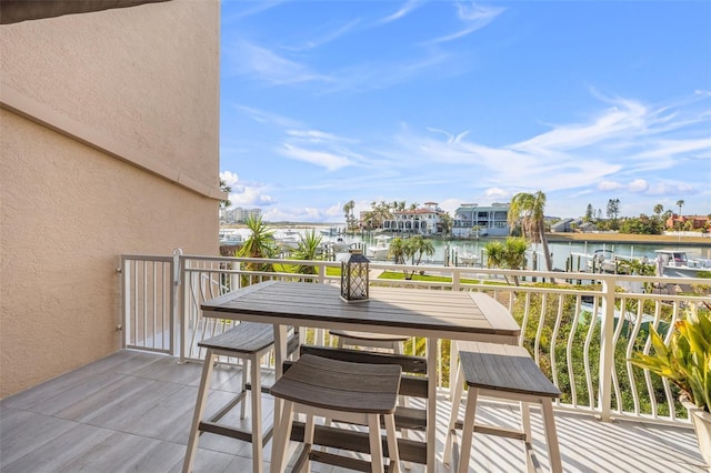 balcony with a water view