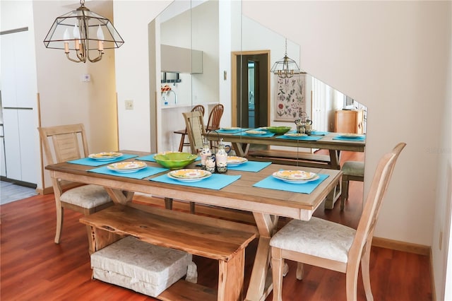 dining space featuring hardwood / wood-style floors