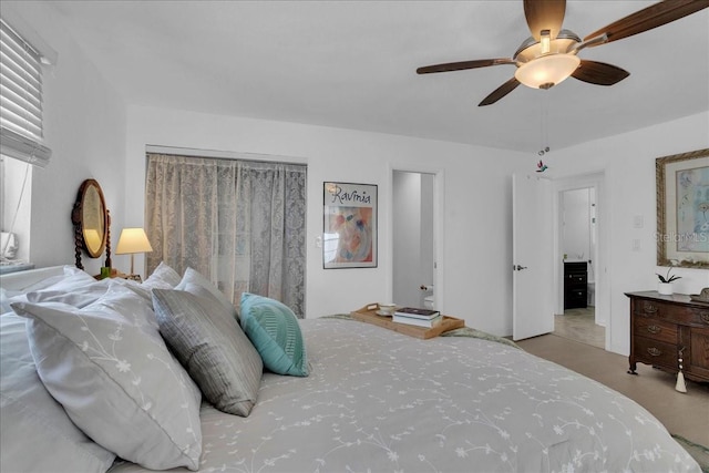bedroom featuring a ceiling fan