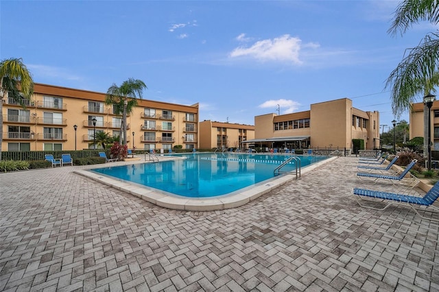 view of pool featuring a patio area