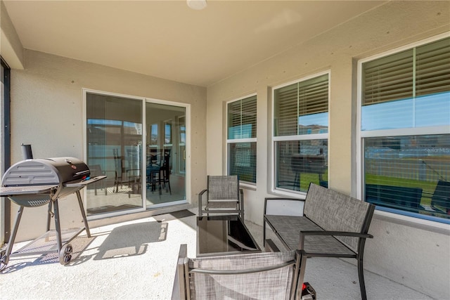 view of patio / terrace featuring a grill