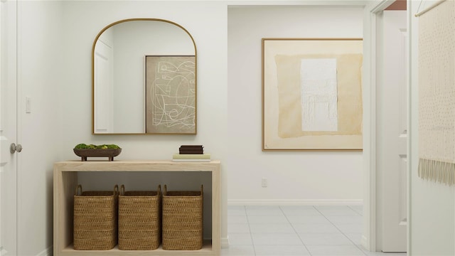 hallway featuring light tile patterned floors