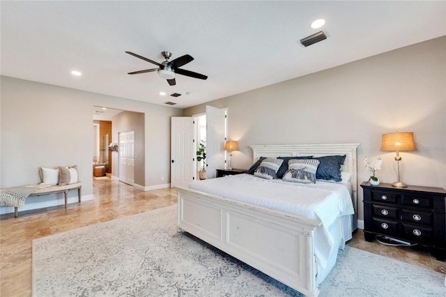 bedroom with ceiling fan