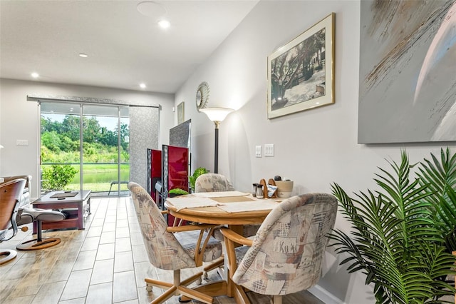 view of tiled dining area