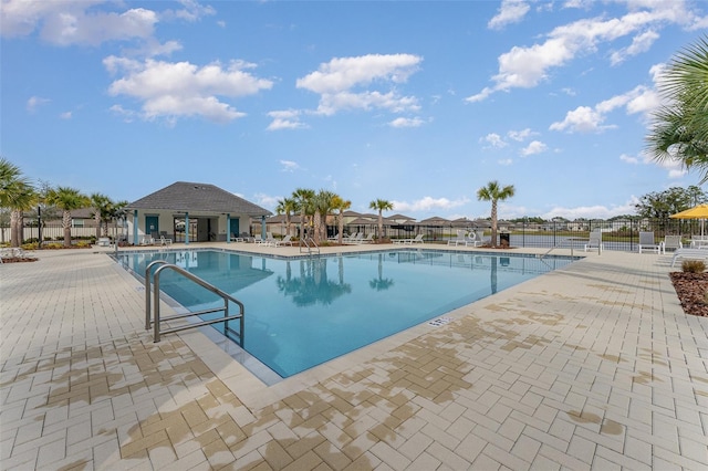 view of pool featuring a patio area