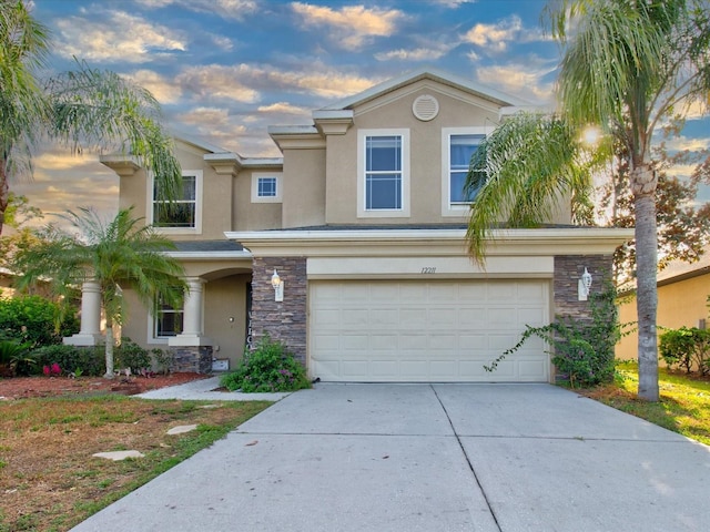 view of front of home featuring a garage