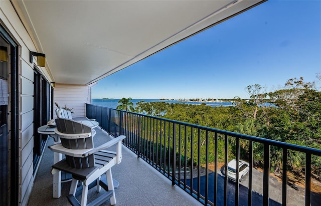 balcony with a water view