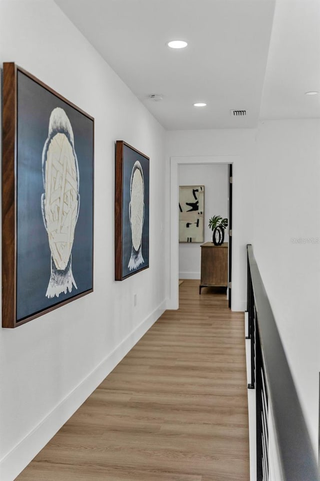 hallway featuring light wood-type flooring