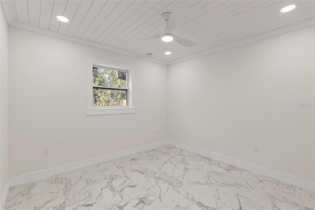 unfurnished room featuring ceiling fan