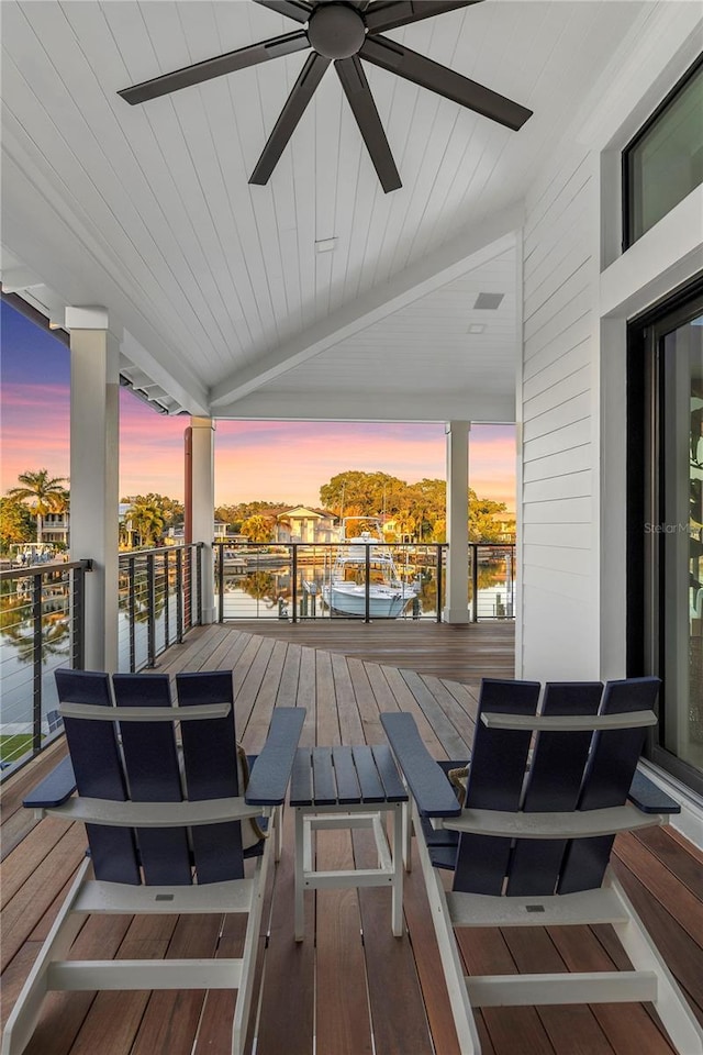 view of deck at dusk