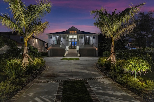 view of front of home with a garage